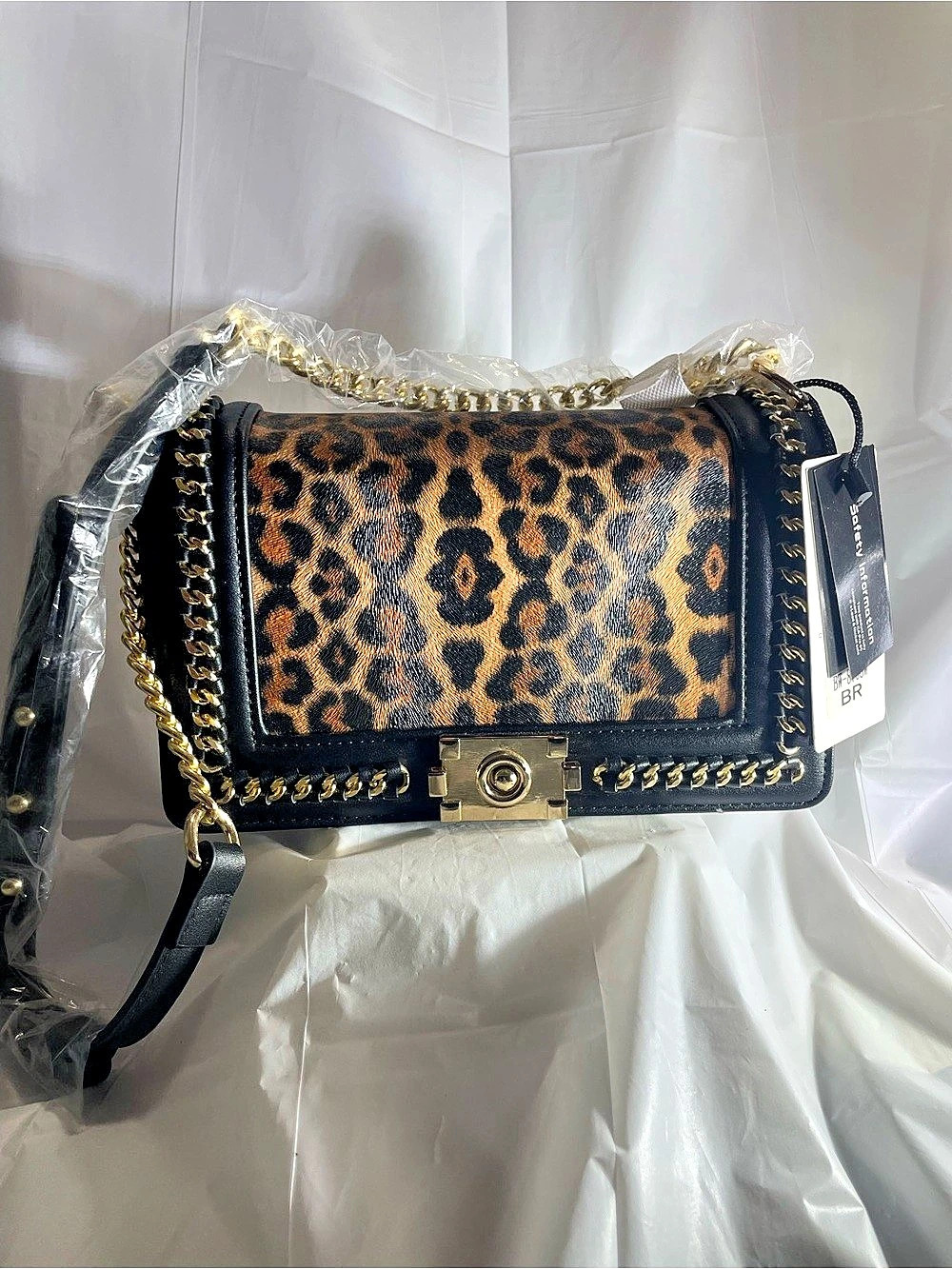 Leopard Print Chain Shoulder Bag NWT